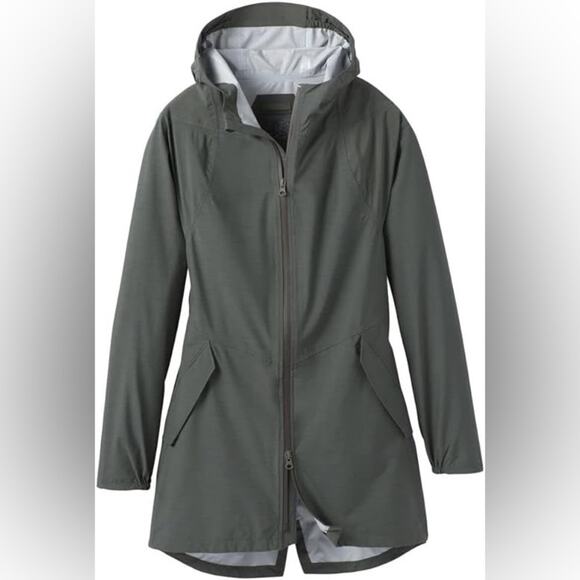 Prana Southbounder Hooded Full Zip Lightweight Rain Jacket Shell Small Green - Picture 1 of 11